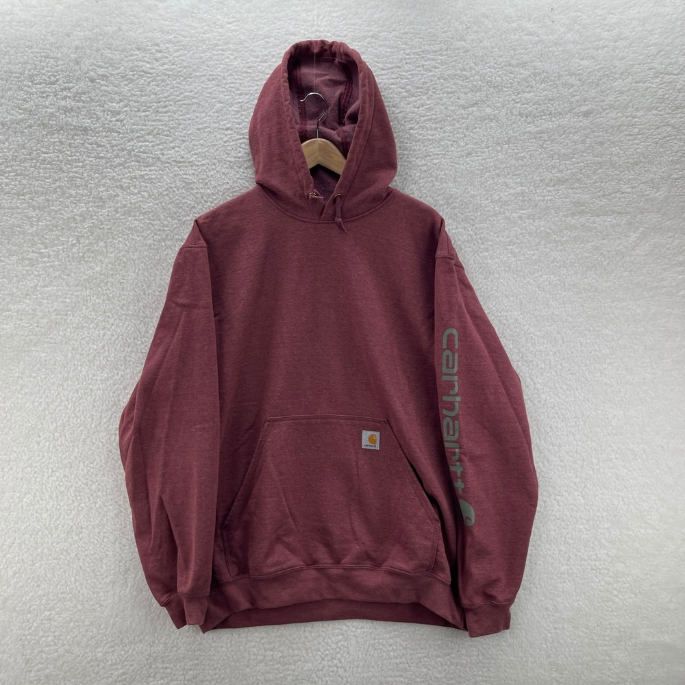 Carhartt Hoodie Men's XL Red K288 Original Fit Midweight Workwear Outdoor